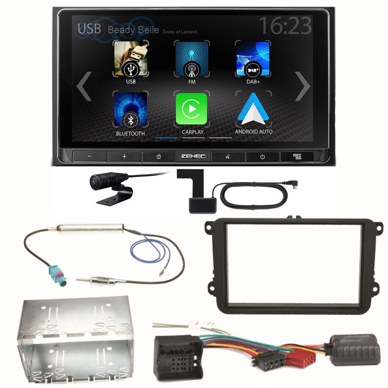 ZENEC Z-N538 Android Auto CarPlay Einbauset für Skoda Fabia Roomster Praktik