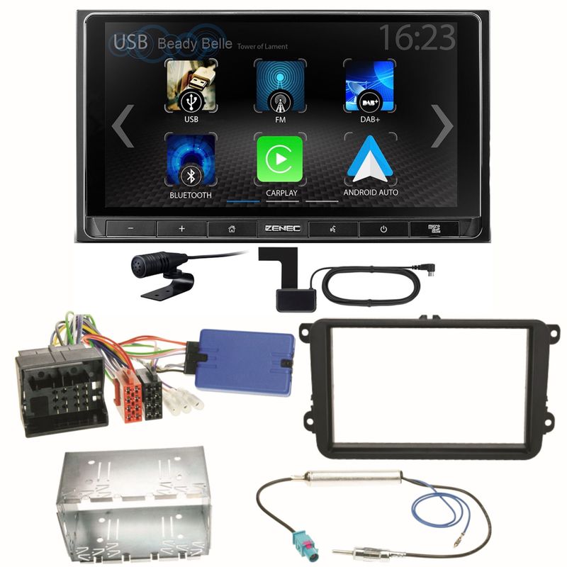 ZENEC Z-N538 Android Auto CarPlay DAB+ Einbauset für Seat Alhambra Altea XL Leon