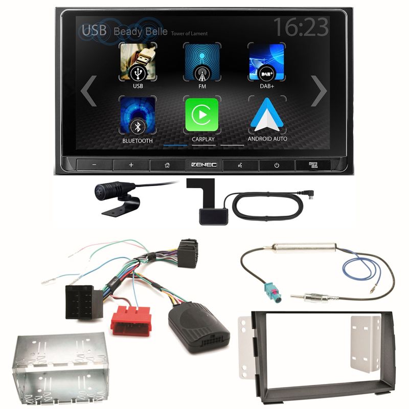 ZENEC Z-N538 Android Auto CarPlay Digitalradio DAB+ Einbauset für Kia Venga