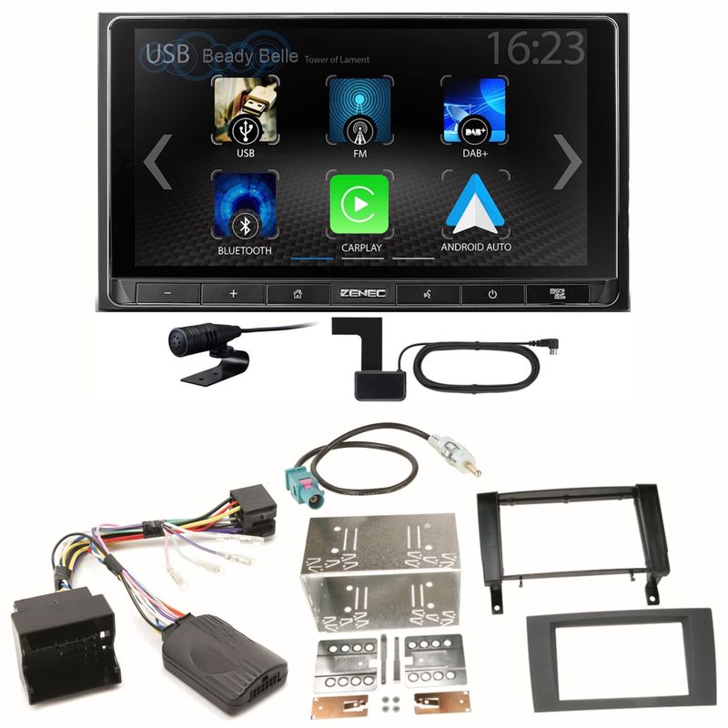 ZENEC Z-N538 Android Auto CarPlay DAB+ Einbauset für Mercedes SLK R171