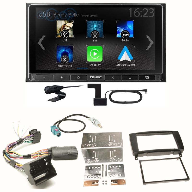 ZENEC Z-N538 Android Auto CarPlay Einbauset für Mercedes CLK W209 Facelift