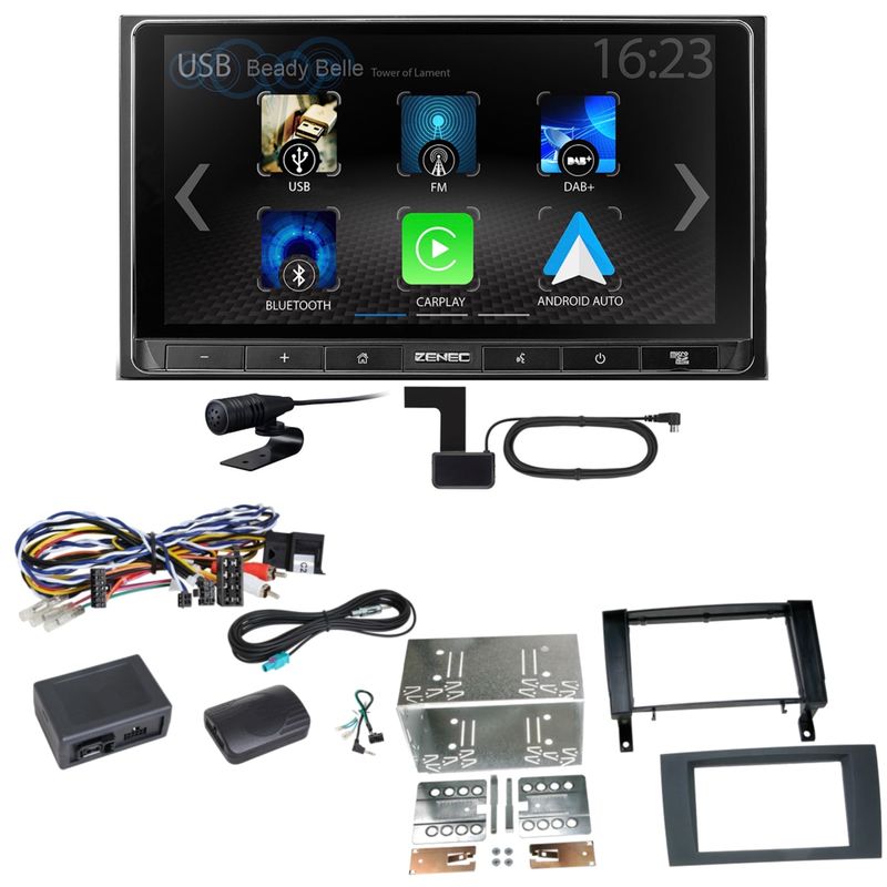 ZENEC Z-N538 Android Auto CarPlay DAB+ Einbauset für Mercedes SLK R171