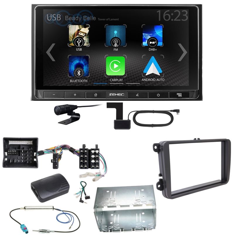 ZENEC Z-N538 Android Auto CarPlay DAB+ Einbauset für T6 Sharan 2 Beetle ZENEC Z-N538 Android Auto CarPlay DAB+ Einbauset für T6 Sharan 2 Beetle