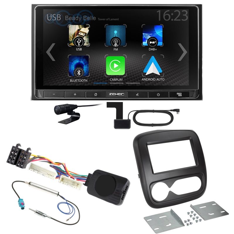 ZENEC Z-N538 Android Auto CarPlay DAB+ Einbauset für Renault Trafic 3