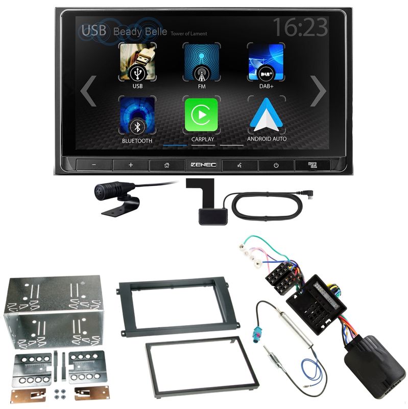 ZENEC Z-N538 Android Auto CarPlay DAB+ Einbauset für Porsche Cayenne ab 2007