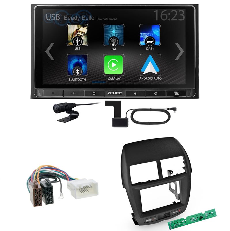 ZENEC Z-N538 Android Auto CarPlay DAB+ Einbauset für Mitsubishi ASX bis 2014