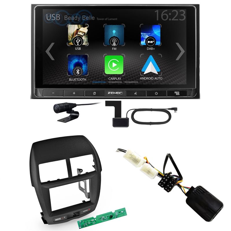 ZENEC Z-N538 Android Auto CarPlay DAB+ Einbauset für Mitsubishi ASX bis 2014