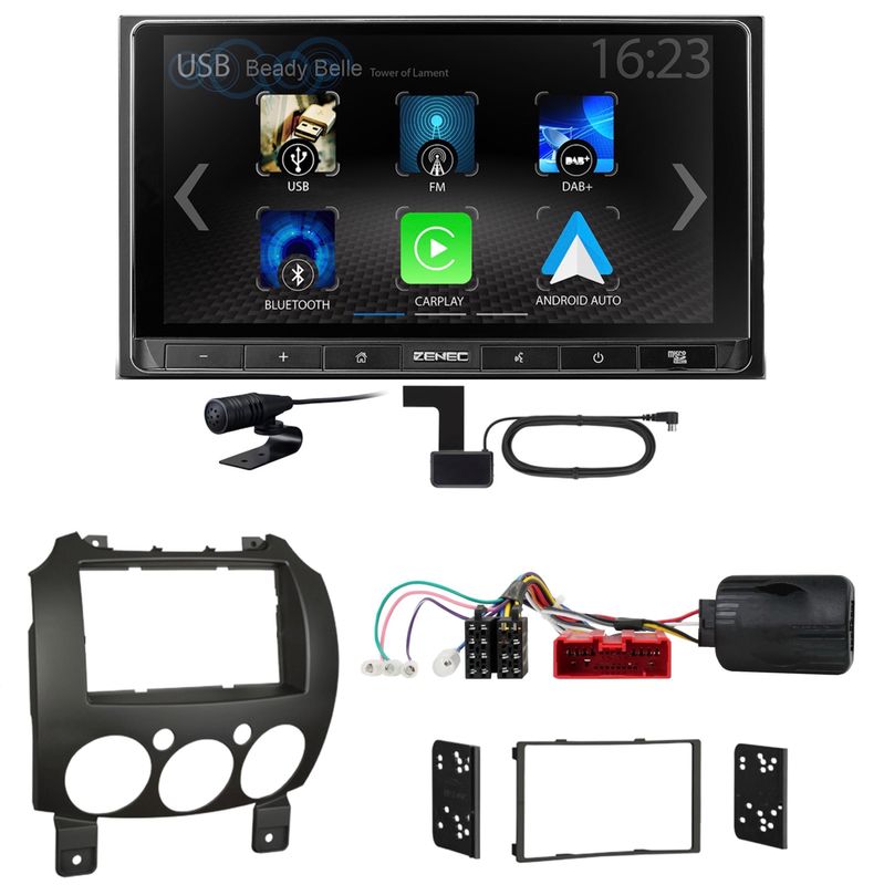 ZENEC Z-N538 Android Auto CarPlay DAB+ Einbauset für Mazda 2 2008-2014 ZENEC Z-N538 Android Auto CarPlay DAB+ Einbauset für Mazda 2 2008-2014