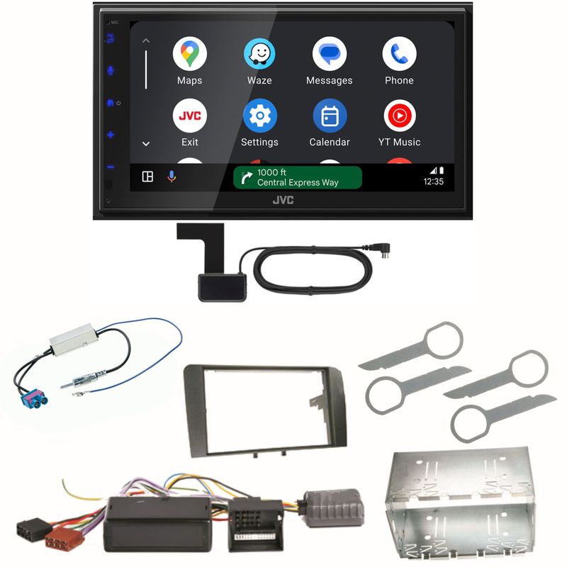 JVC KW-M695DBW Android Auto CarPlay Digitalradio Einbauset für Audi A3 8P 8PA