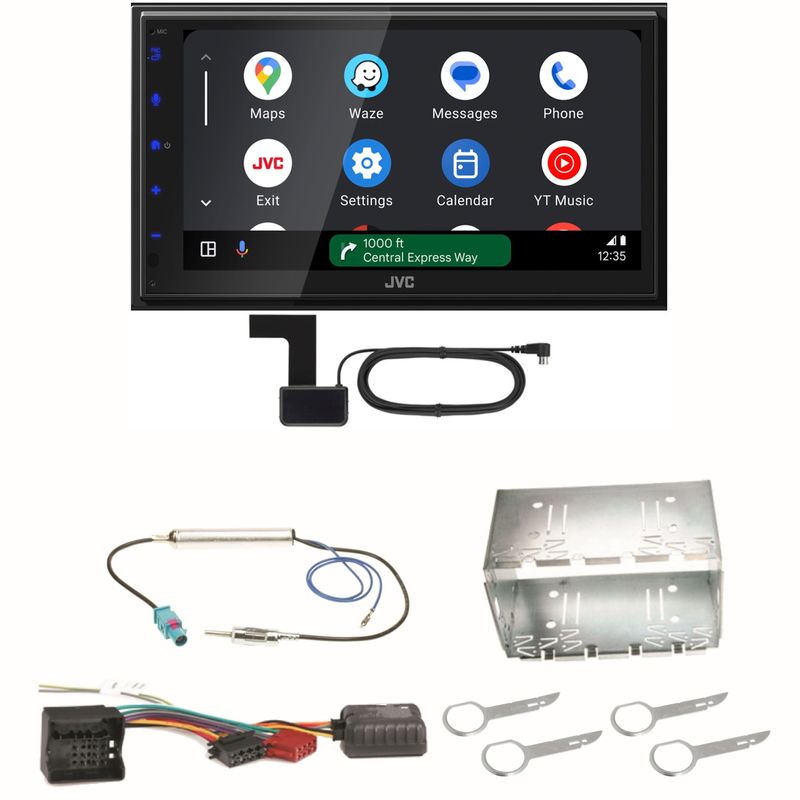 JVC KW-M695DBW Android Auto CarPlay Digitalradio Einbauset für Fox Polo 9N3
