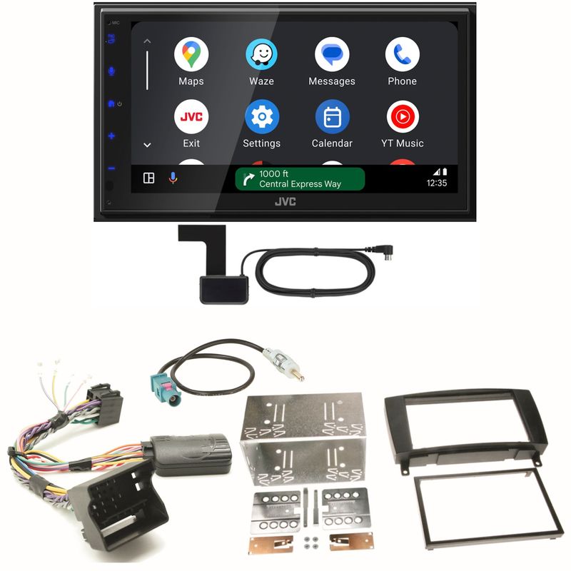 JVC KW-M695DBW Android Auto CarPlay Einbauset für Mercedes CLK W209 Facelift JVC KW-M695DBW Android Auto CarPlay Einbauset für Mercedes CLK W209 Facelift