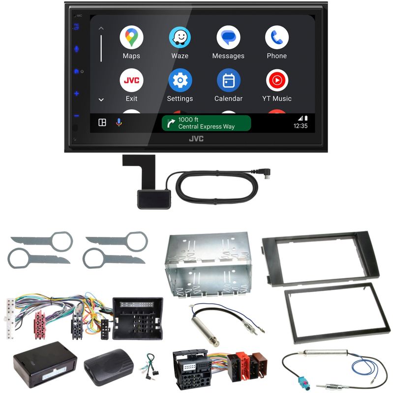 JVC KW-M695DBW Android Auto CarPlay DAB+ Einbauset für Audi A6 4B Facelift
