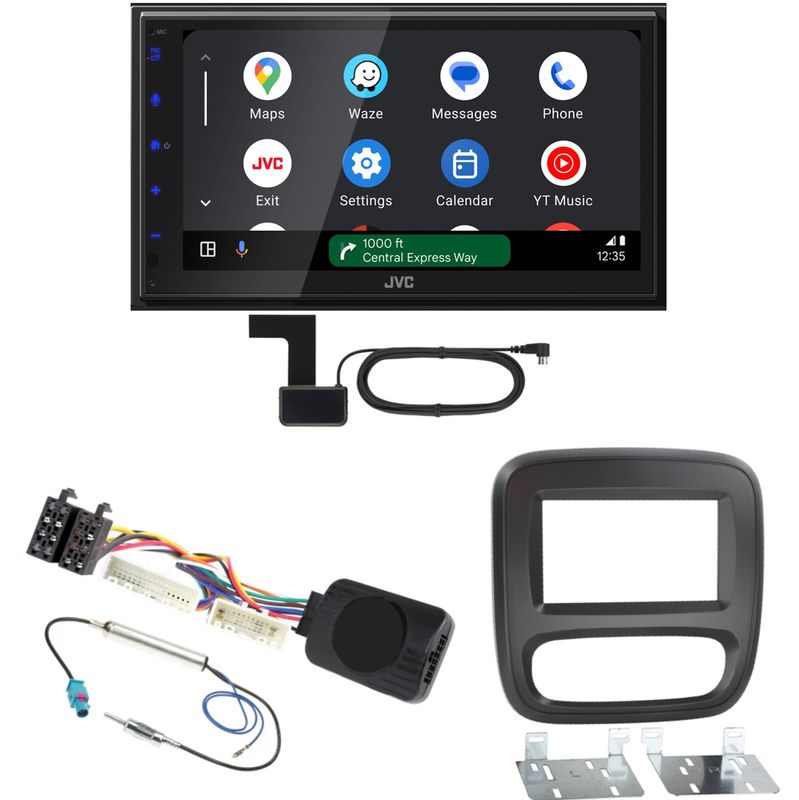 JVC KW-M695DBW Android Auto CarPlay DAB+ Einbauset für Renault Trafic 3