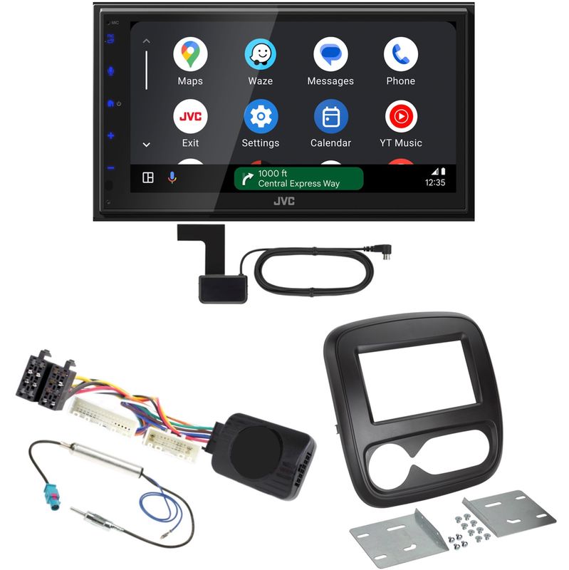JVC KW-M695DBW Android Auto CarPlay DAB+ Einbauset für Renault Trafic 3
