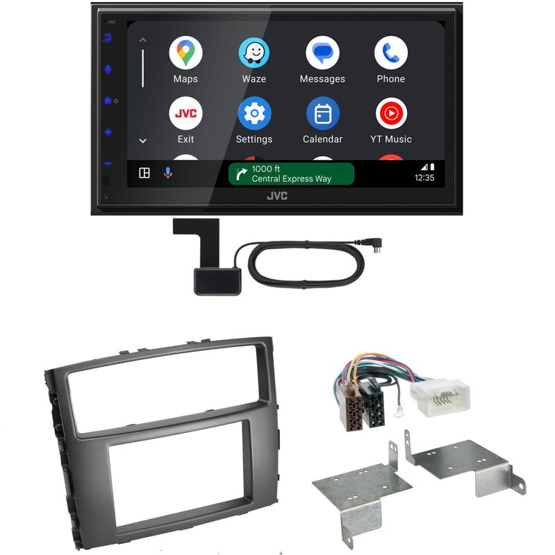 JVC KW-M695DBW Android Auto CarPlay Einbauset für Mitsubishi Pajero bis 2014