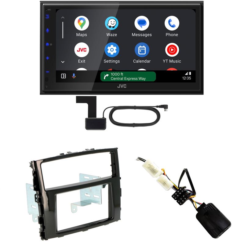 JVC KW-M695DBW Android Auto CarPlay Einbauset für Mitsubishi Pajero ab 2015