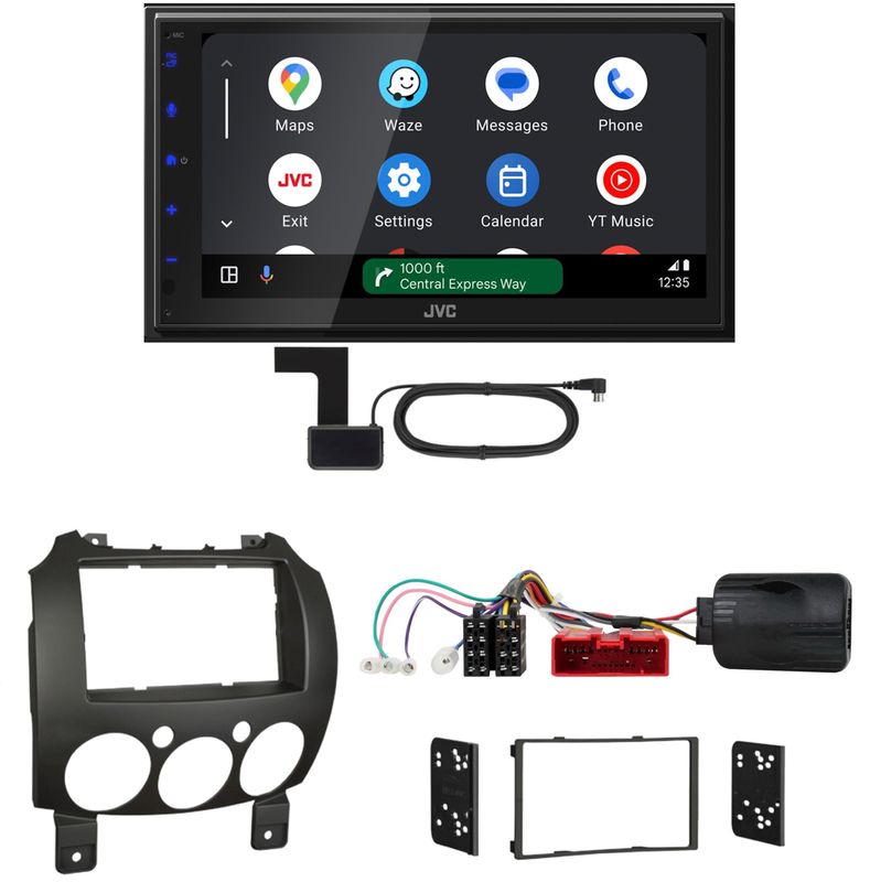 JVC KW-M695DBW Android Auto CarPlay DAB+ Einbauset für Mazda 2 2008-2014 JVC KW-M695DBW Android Auto CarPlay DAB+ Einbauset für Mazda 2 2008-2014