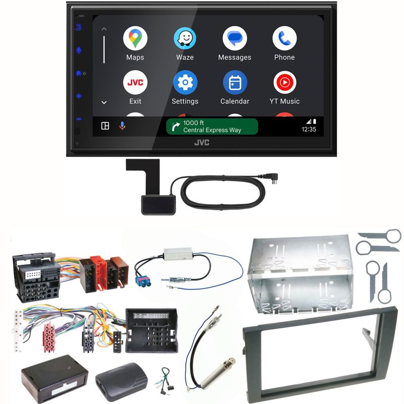 JVC KW-M595DBT Android Auto CarPlay Einbauset für Audi A4 B6 B7 Seat Exeo