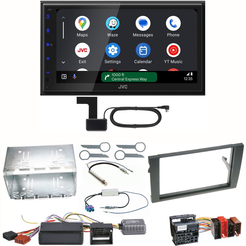 JVC KW-M595DBT Android Auto CarPlay Einbauset für Seat Exeo Audi A4 B6 B7