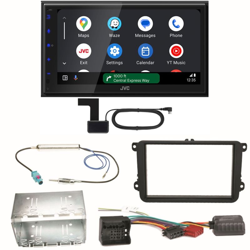 JVC KW-M595DBT Android Auto CarPlay Einbauset für Skoda Fabia Roomster Praktik