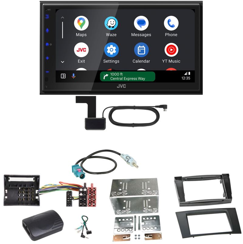 JVC KW-M595DBT Android Auto CarPlay DAB+ Einbauset für Mercedes W211 CLS W219 JVC KW-M595DBT Android Auto CarPlay DAB+ Einbauset für Mercedes W211 CLS W219