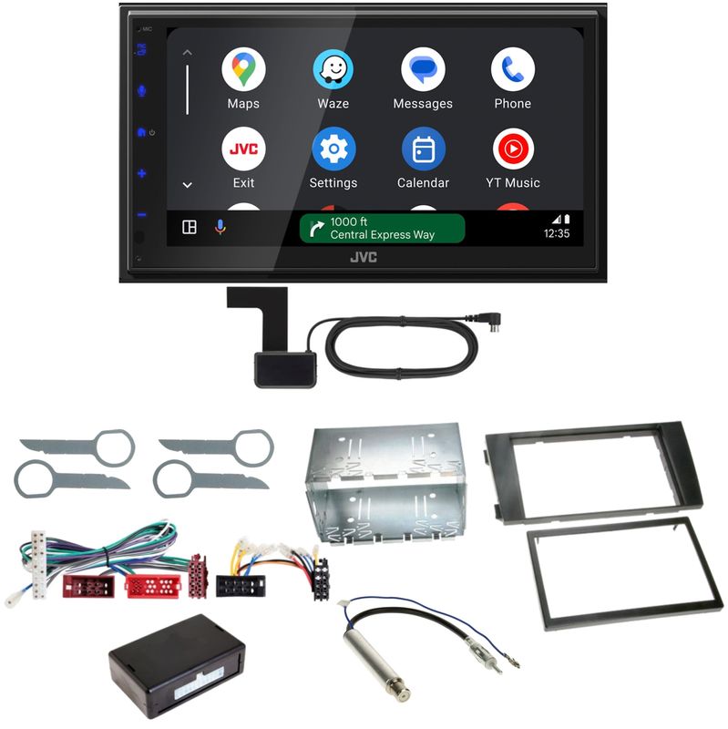 JVC KW-M595DBT Android Auto CarPlay Digitalradio DAB+ Einbauset für Audi A6 4B