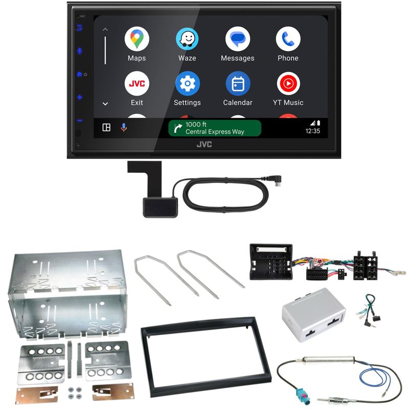 JVC KW-M595DBT Android Auto DAB+ Einbauset für Peugeot 207 307 Partner Expert JVC KW-M595DBT Android Auto DAB+ Einbauset für Peugeot 207 307 Partner Expert