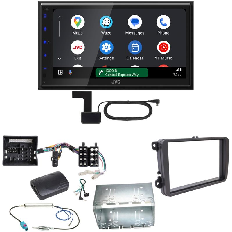 JVC KW-M595DBT Android Auto CarPlay Einbauset für Tiguan Amarok Caddy Jetta