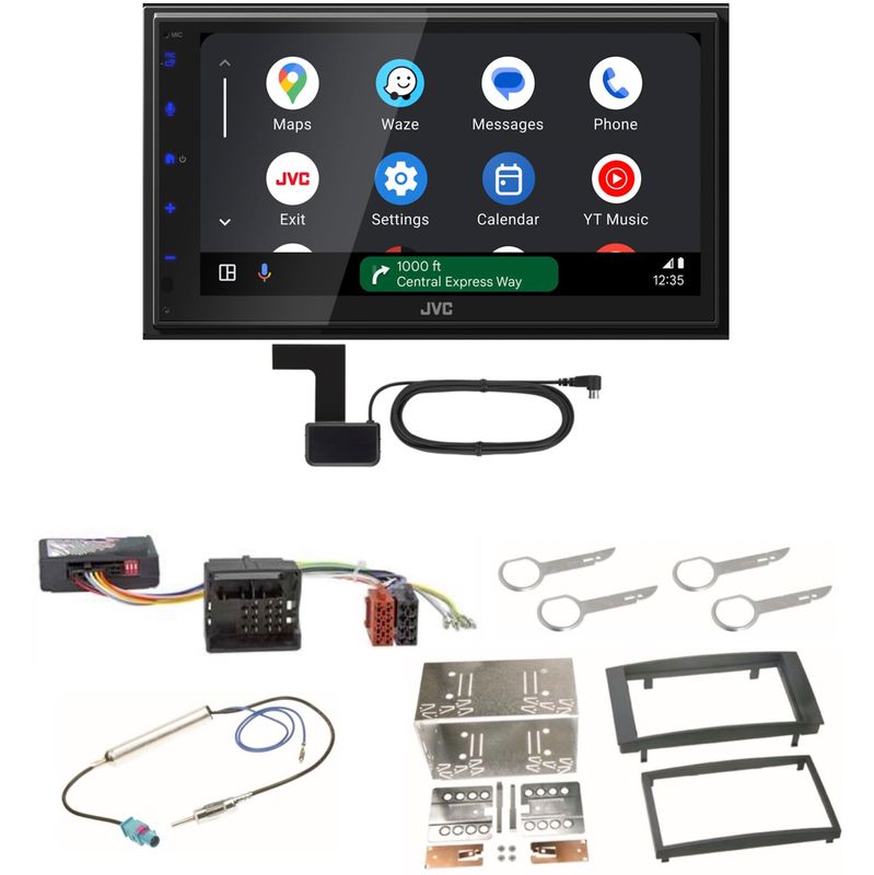 JVC KW-M595DBT Android Auto CarPlay Digitalradio DAB+ Einbauset für Touareg 7L