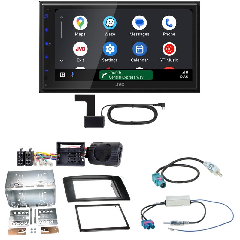 JVC KW-M595DBT Android Auto CarPlay Digitalradio Einbauset für Mercedes ML W164