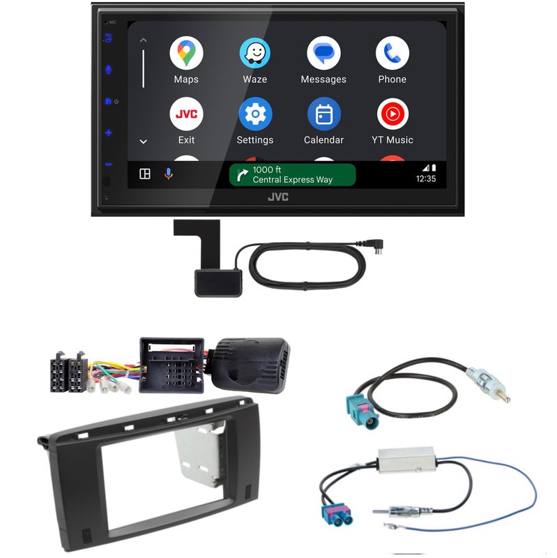 JVC KW-M595DBT Android Auto CarPlay DAB+ Einbauset für Mercedes R W251