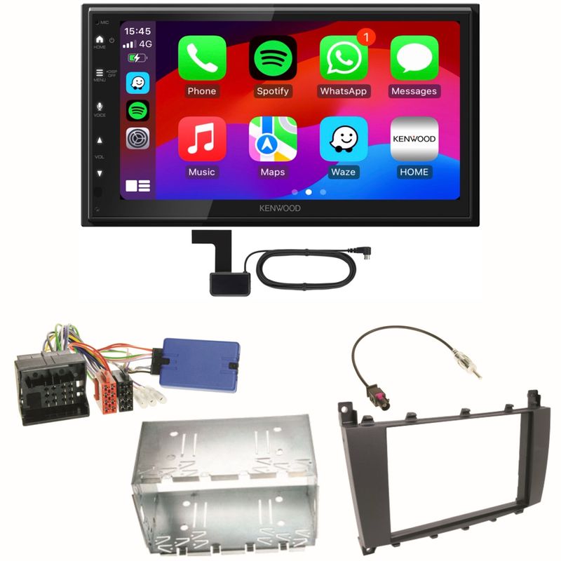 Kenwood DMX6523DABS CarPlay Einbauset für Mercedes C-Klasse W203 CLC CL203 S203