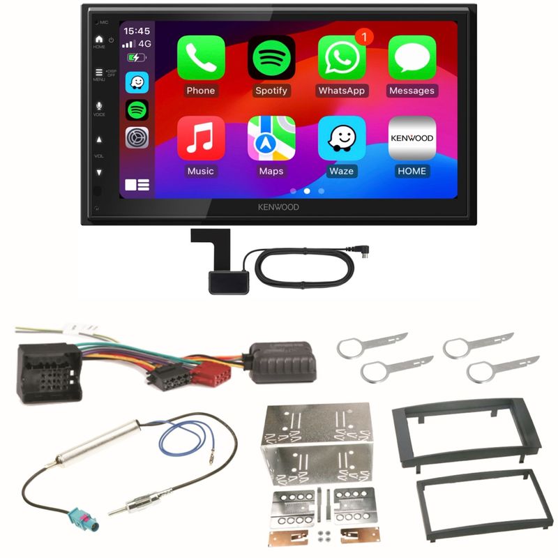 Kenwood DMX6523DABS Android Auto CarPlay Einbauset für T5 2003-2015 Multivan