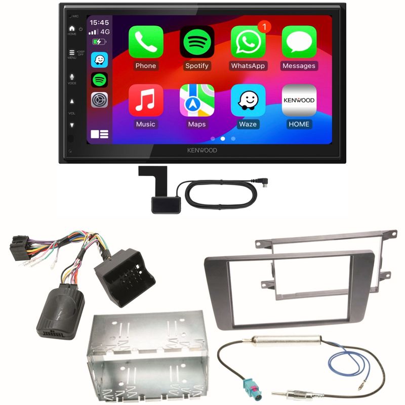 Kenwood DMX6523DABS Android Auto CarPlay Einbauset für Skoda Octavia 2 Yeti 5L