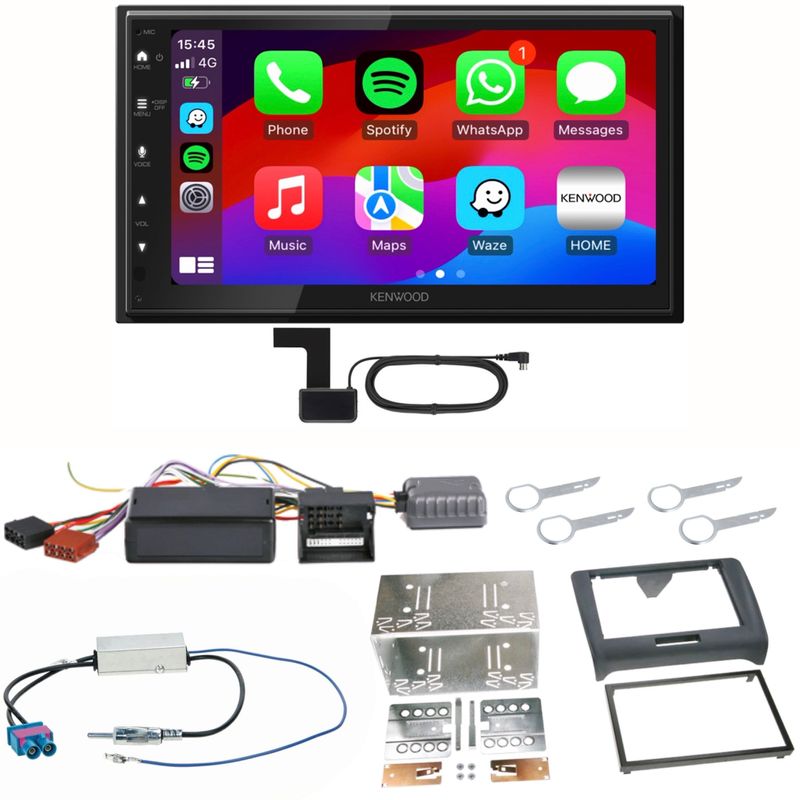 Kenwood DMX6523DABS Android Auto CarPlay Bluetooth Einbauset für Audi TT 8J