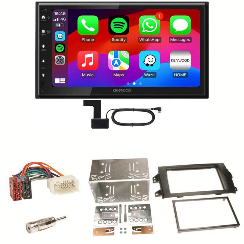Kenwood DMX6523DABS Android Auto CarPlay Einbauset für Suzuki SX 4 Fiat Sedici
