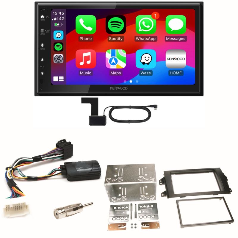 Kenwood DMX6523DABS Android Auto CarPlay Einbauset für Suzuki SX4 Fiat Sedici