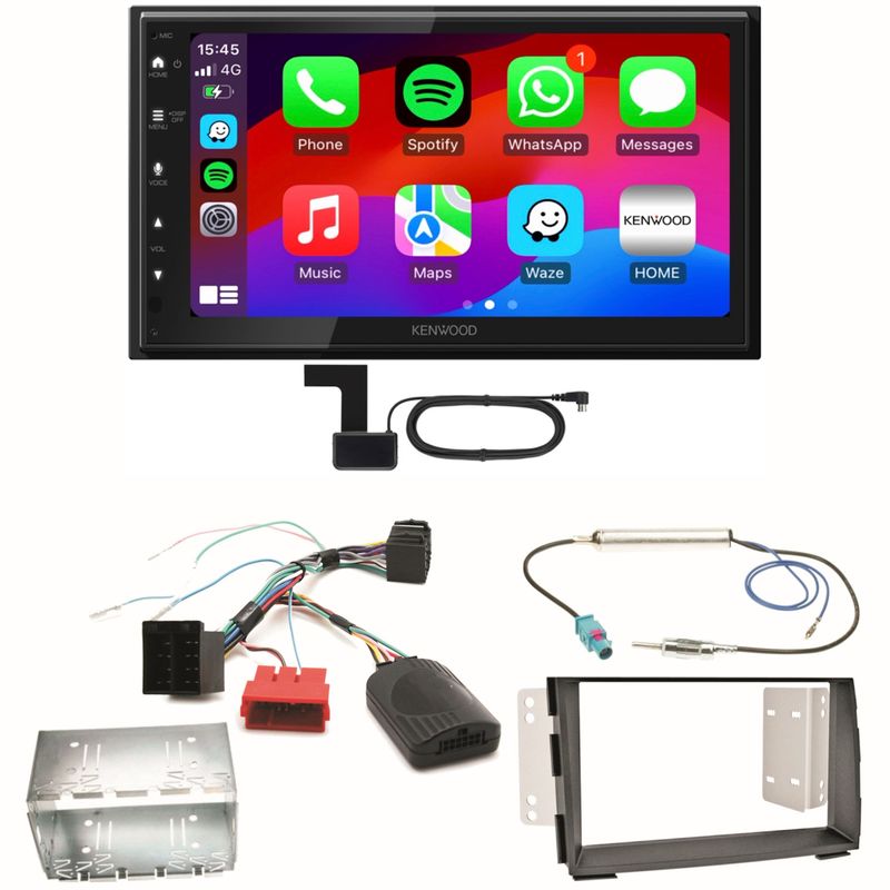 Kenwood DMX6523DABS Android Auto CarPlay Bluetooth Einbauset für Kia Venga