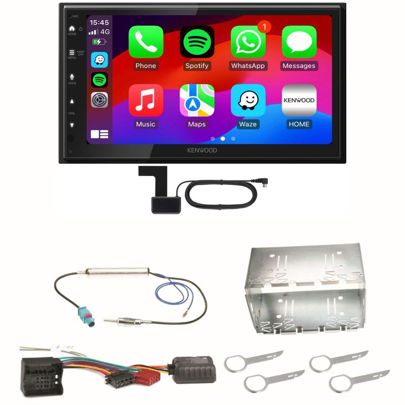 Kenwood DMX6523DABS Android Auto CarPlay Bluetooth Einbauset für Fox Polo 9N3