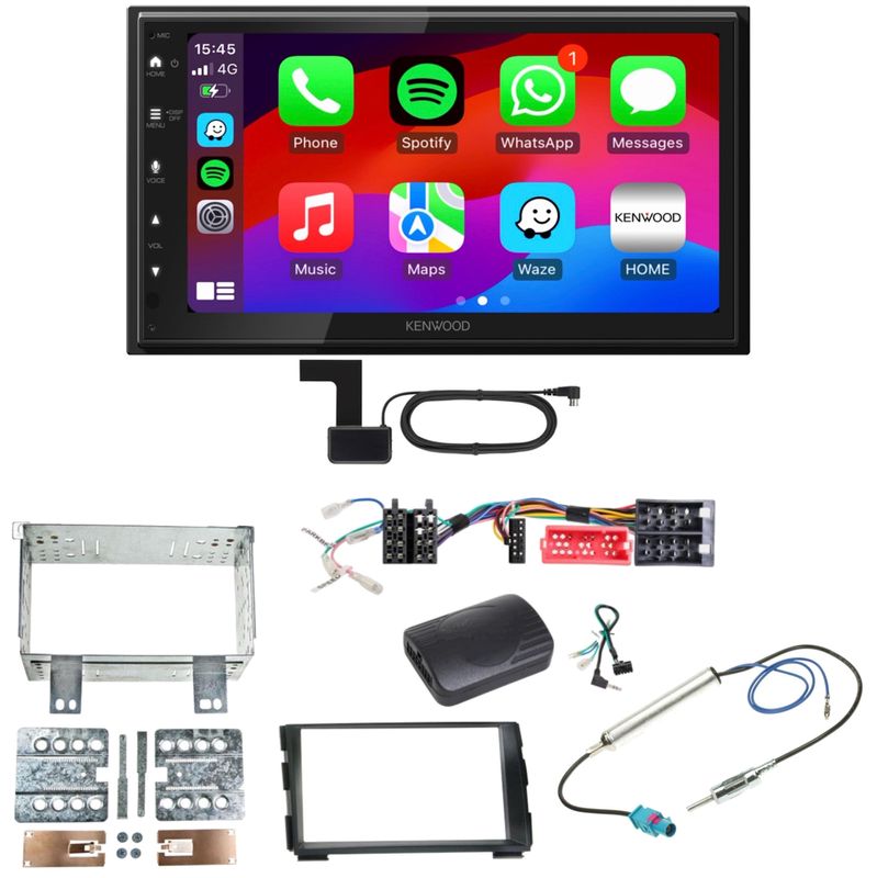Kenwood DMX6523DABS Android Auto CarPlay Bluetooth Einbauset für Kia Cee'd ED