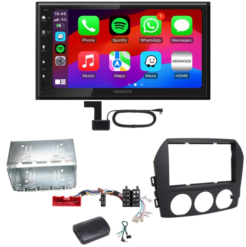 Kenwood DMX6523DABS Android Auto CarPlay Einbauset für Mazda MX-5 NC FL