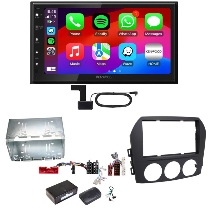 Kenwood DMX6523DABS Android Auto CarPlay Einbauset für Mazda MX-5 NC FL