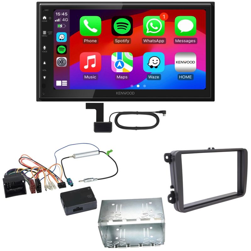 Kenwood DMX6523DABS Android Auto CarPlay Einbauset für Tiguan Amarok Caddy Jetta