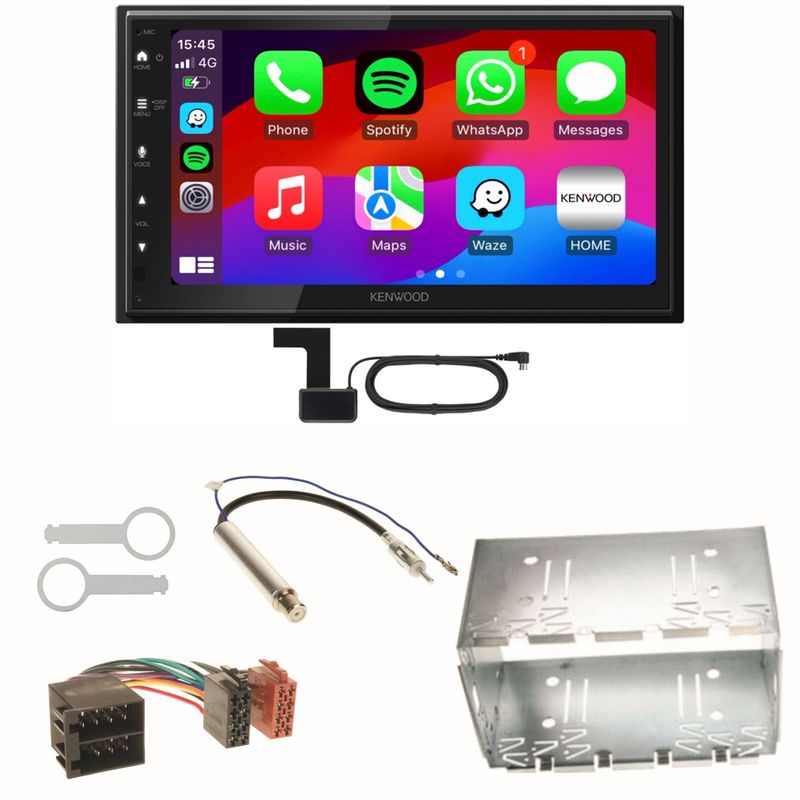 Kenwood DMX6523DABS Android Auto CarPlay Einbauset für Polo 6N2 9N Bora Ibiza 6L