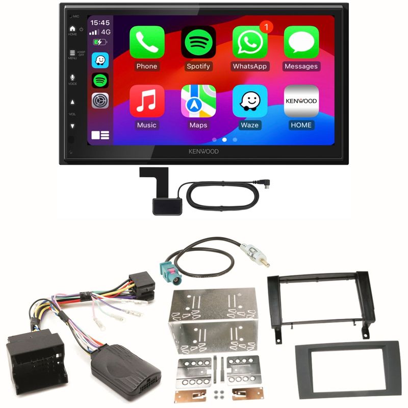 Kenwood DMX6523DABS Android Auto CarPlay Einbauset für Mercedes SLK R171 ab 2008