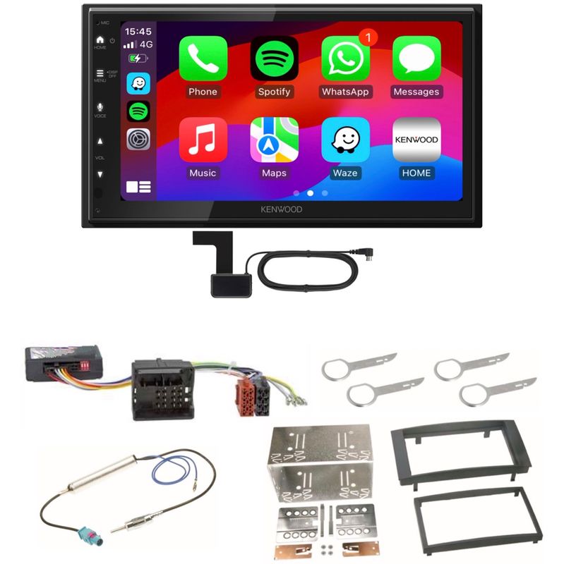 Kenwood DMX6523DABS Android Auto CarPlay Bluetooth Einbauset für Touareg 7L