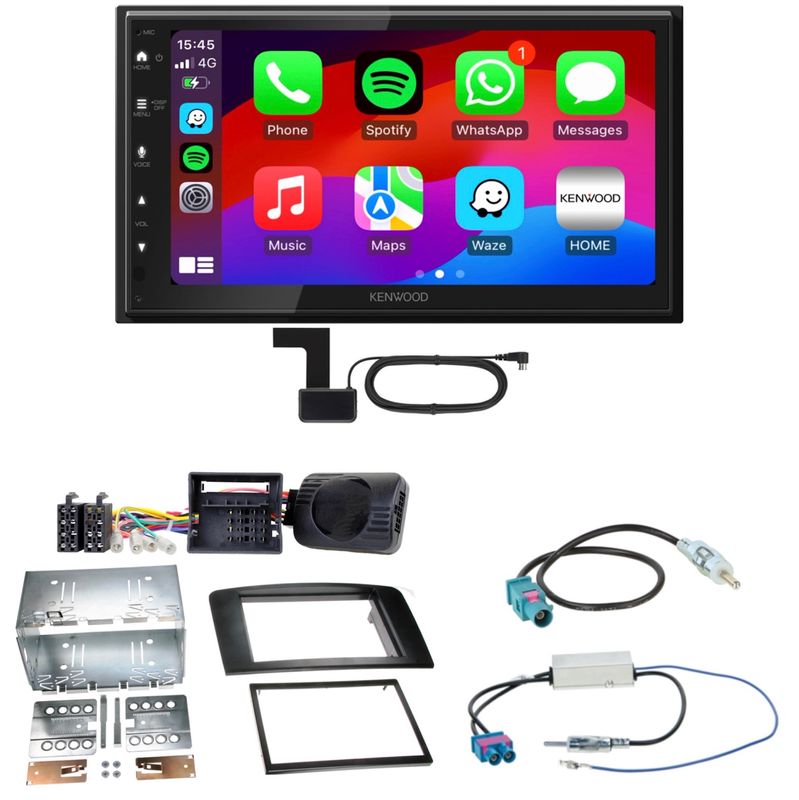 Kenwood DMX6523DABS Android Auto CarPlay Einbauset für Mercedes ML W164
