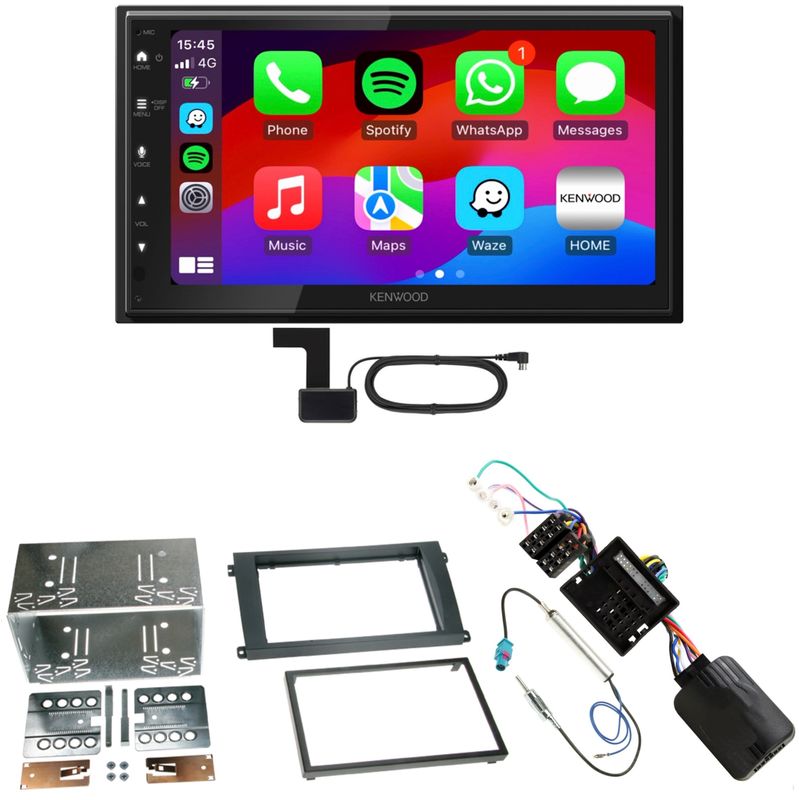 Kenwood DMX6523DABS Android Auto CarPlay Einbauset für Porsche Cayenne ab 2007