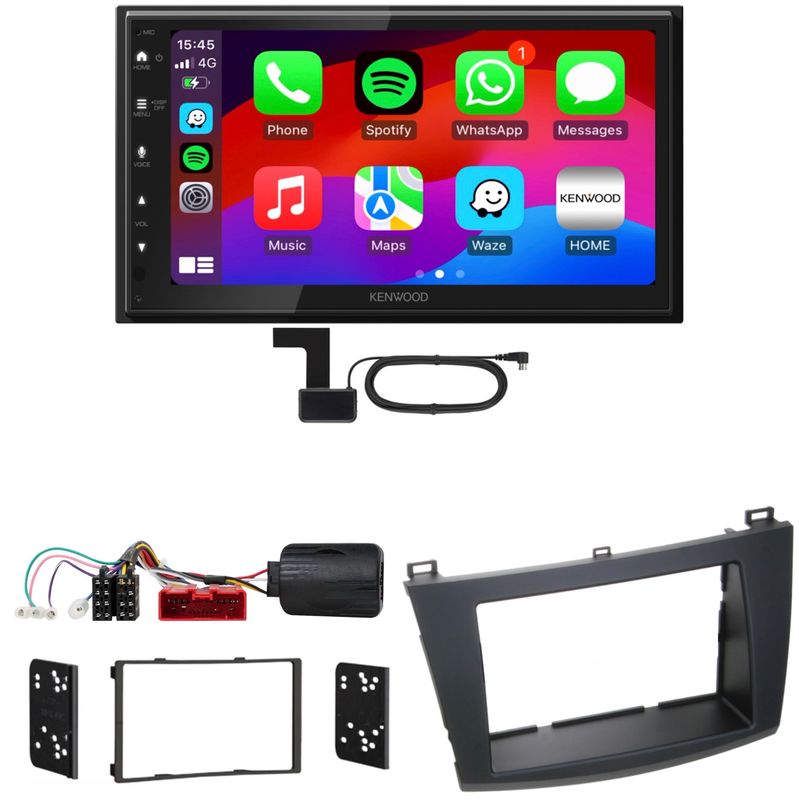 Kenwood DMX6523DABS Android Auto CarPlay Bluetooth Einbauset für Mazda 3 BL