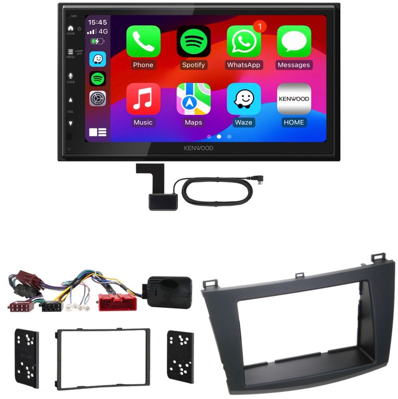 Kenwood DMX6523DABS Android Auto CarPlay Bluetooth Einbauset für Mazda 3 BL